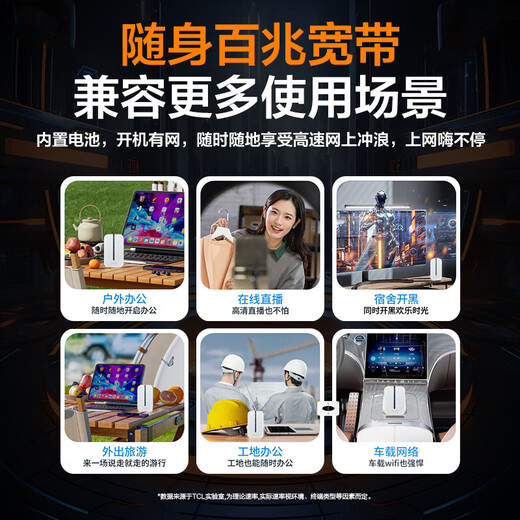 Qinluo 2025 portable wifi three-network universal wireless wi-fi6 card-free mobile Unicom Telecom nationwide universal traffic portable 4G high-speed accompanying network unlimited traffic 2025 new WiFi6 e-sports version 14 channels monthly 1500G/free trial 30-day return guarantee