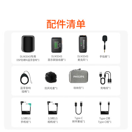 Philips (PHILIPS) National Subsidy Little Bee Lavalier Amplifier Teacher Class Special Conference Radio Microphone Speaker Tour Guide Explains One-to-One Wireless Amplification Package