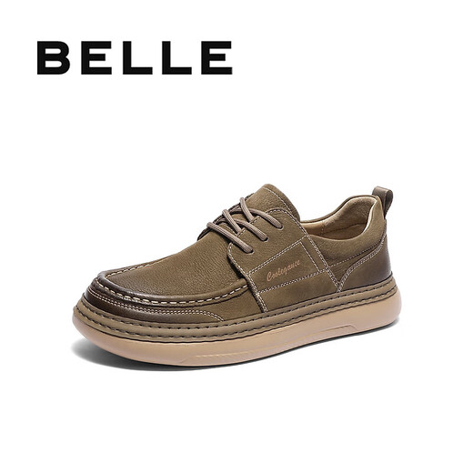 Belle outdoor trendy workwear shoes men's shoes 2025 new soft-soled hazelnut toast shoes A1864AM5 khaki 41