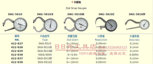 温以嘉定制圆头带表卡规外卡钳表带表卡钳测厚仪0-10MM精度0.05MM 万目一边弯杆DKG-5010