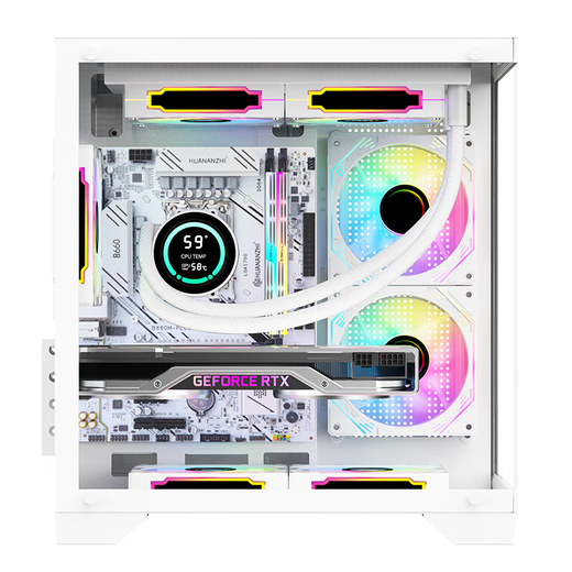AOCCG391 sea view room case matx column-free panoramic side-transparent ITX computer main case high-value DIY desktop game e-sports 240 water-cooled white main case CG391W white + 3 ice 120 fans default positive leaf
