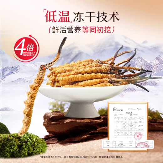 余仁生冬虫夏草 干虫草礼盒约3-4条/克 10g 约35根 送礼长辈 端午节礼物