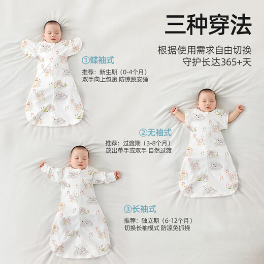 
Betas baby anti-shock sleeping bag surrender baby swaddle towel wrap single one-piece pajamas four seasons universal single layer deep sea S