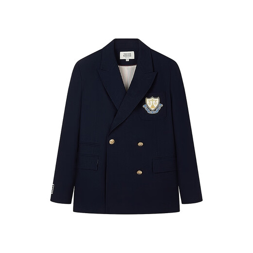 Teenie Weenie Bear Women's Blazer Autumn Retro College Temperament Double-breasted Suit Navy XS
