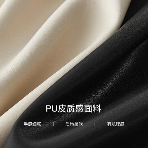 范思蓝恩复古韩版单排扣PU皮衣外套女2025春装新款短款夹克1156 黑色 M