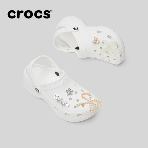 
crocs Crocs thick-soled cloud hole shoes outdoor 206750 white-100 37/38 (240mm)