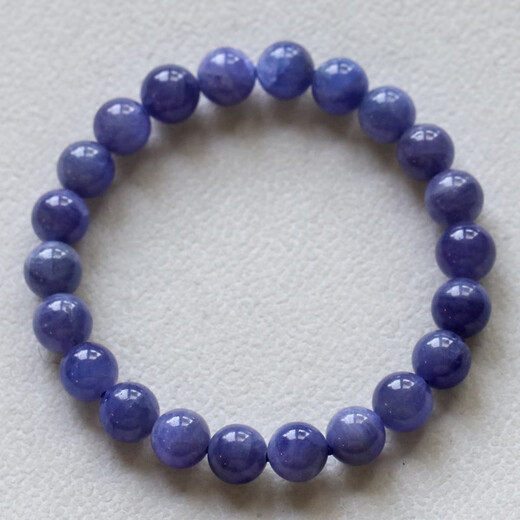 DYN Natural Tanzanite Ocean Heart Tanzania Bracelet Women's Purple Sapphire Crystal Gem Single Circle Bracelet Jewelry Gift (R42) About 6.5-6.9mm