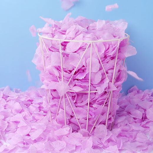 Runhua Nian Simulated Rose Petals Proposal Wedding Bed Fake Petals Commemorative Birthday KTV Romantic Light Purple 5 Pack About 500 Pieces