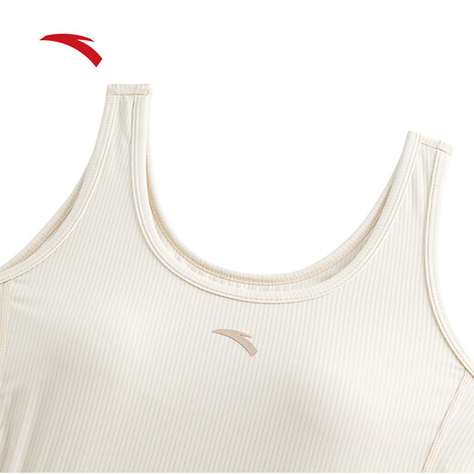 ANTA Super A Fishbone Vest丨Ice Silk One-cup Sports Bra Women's Autumn Pilates Tight Bra Outer Bra Fish Belly White-1 L (Female 170)
