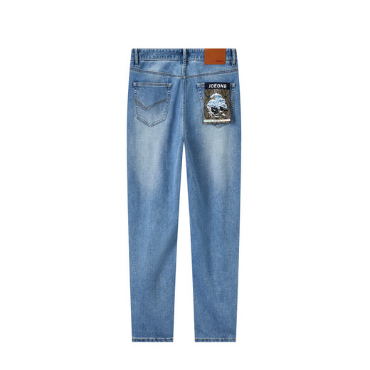 
Jiumuwang [same style in the mall] Men's jeans men with mulberry silk 2025 autumn and summer new cotton trousers JX slim fit version + light blue + JJ1EV15122 30 size 170/74A (2.28) 76cm