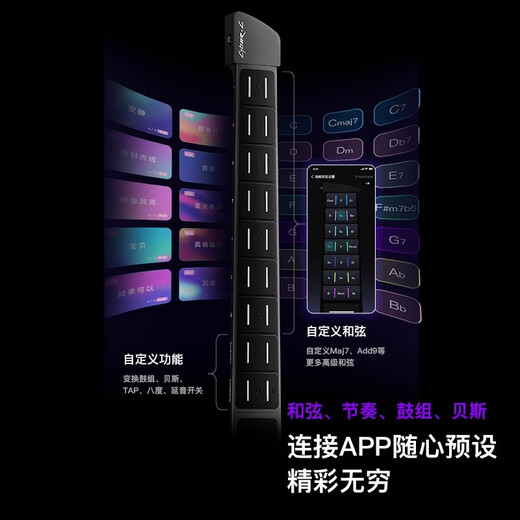ENYA CYBERG CYBERSTRINGless sans guitare débutant Automatique accompagnement multifonctionnel Smart Keyboard Guitare Cyber-G [Purple] 丨 Modèle de clavier
