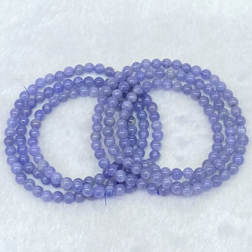 Shiyi natural tanzanite three-circle bracelet for women, fashionable, fresh and simple, crystal multi-circle bracelet, jewelry, gift, versatile 2#/44.2MM/round beads/three circles