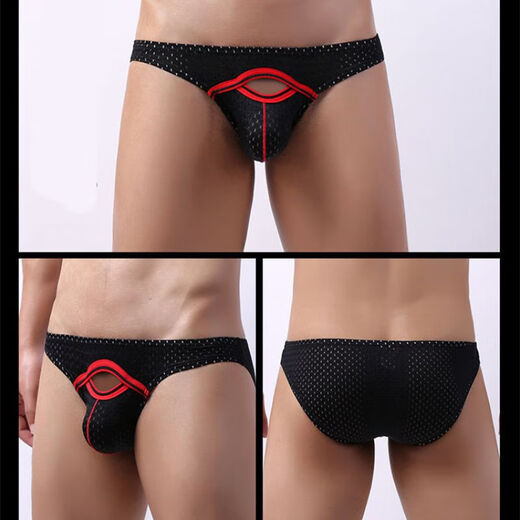 Zhixia men's sexy thong breathable back empty buttocks revealing underwear pure cotton low waist tight double butt GAY 0 handsome white ck 2XL male