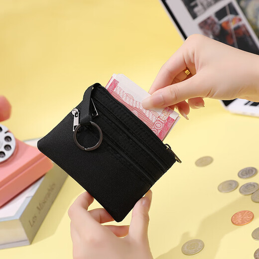 Jiemo Coin Brieftasche Frauen Leinwand Hand halten kleine Tasche Student Short Mini Wallet Card Bag Männer Reißverschluss Schlüsselmünze Militärgrün