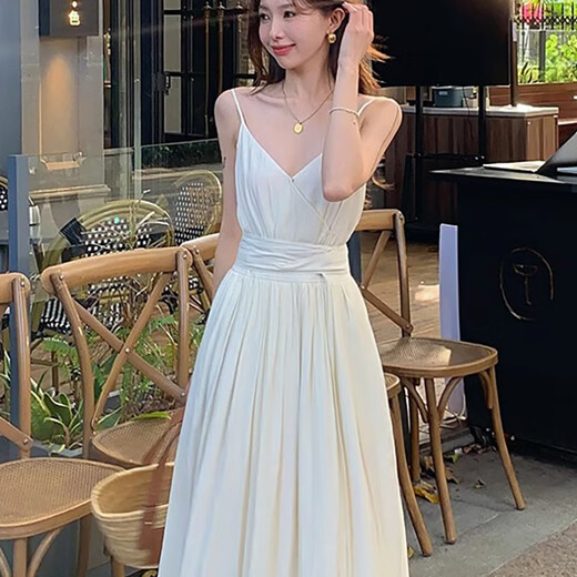 Miao Yijia White Kleid Frauenrock Sommer 2025 Neue High-End-Kleider am See