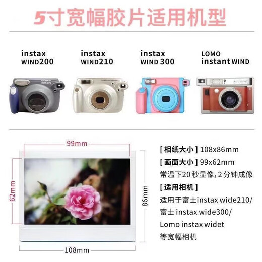 Fuji (FUJIFILM) instax instant wide400 300 one-time imaging retro camera WIDEEVO upgraded birthday gift five-inch wide 40 photos official standard