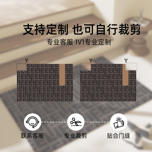 溥畔入户地垫玄关轻奢感进门门口入门地毯耐脏门垫门外脚垫 朝暮-14109 80cm*160cm