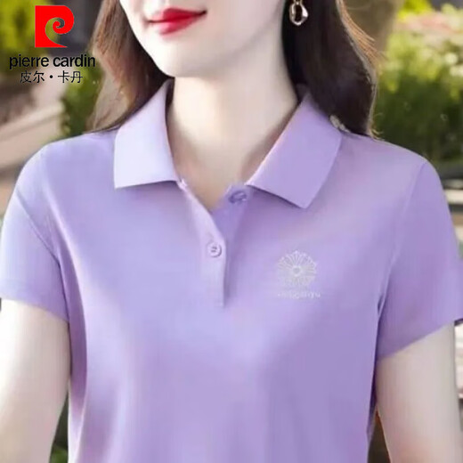 
Pierre cardin 2025 summer new style shoulder-length middle-aged mother top for women's short-sleeved T-shirt for women fashion and temperament polo shirt YC-6629 red M suggestion [75-90Jin [Jin equals 0.5 kg]]