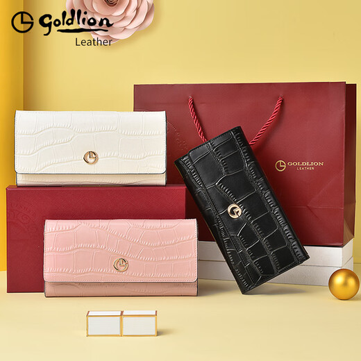Jinlilai Offizielle Flaggschiff -Brieftasche für Frauen Langes Krokodilmuster Echtes Leder Damen Clutch 2025 Neue Tasche Trendy Modehand [weiß] Offizielle gefälschte gefälschte feine zehn kostenlose Versand