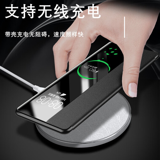 克雷盾【智能视窗】适用华为荣耀magic7手机壳新款翻盖全包防摔magic7Pro素皮皮套外壳智能高级视窗hon 炭黑[素皮翻盖-智能视窗]贈全屏 荣耀Magic7