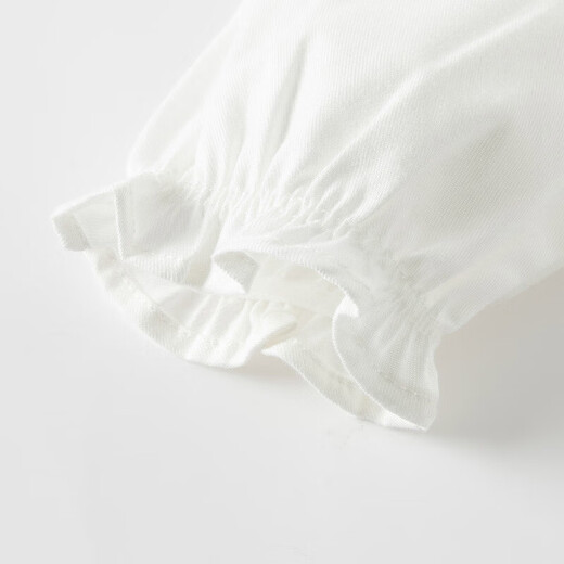 DAVE&BELLA children's clothing children's long-sleeved shirt pure cotton children's clothing baby girl bottoming top girl's shirt spring new style off-white ready stock 110 cm (recommended height 100-110cm)