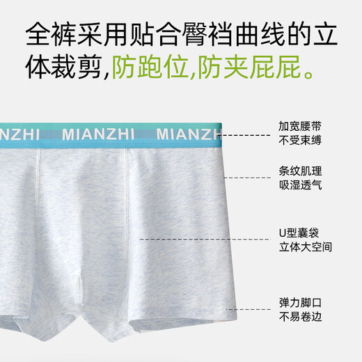 Jingjia Fat Boy Boy Plus Fat Plus Taille Sous-vêtements Teenage Boys Développement Élève Junior High School Boys Cotton Full Cotton 9904 [7A Grade Antibactérien Buthable] - 4 pièces 3xl [suggéré 160-180jin [Jin est égal à 0,5 kg]]]