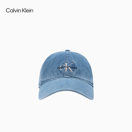 Calvin KleinJeans men and women simple ck embroidered letters trendy retro curved veil denim baseball hat gift HX0278 458-Denim Blue One Size OS