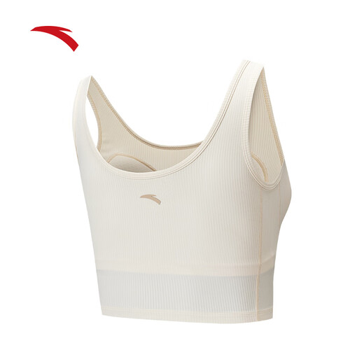 ANTA Super A Fishbone Vest丨Ice Silk One-cup Sports Bra Women's Autumn Pilates Tight Bra Outer Bra Fish Belly White-1 L (Female 170)