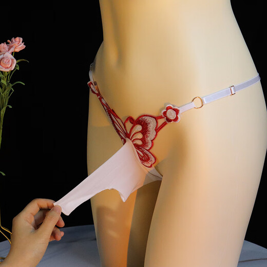 Sexy thong sexy underwear lace embroidery temptation butterfly low waist large size men's JJ set Feitian set-opening green (150-200Jin Jin equals 0.5 kg)