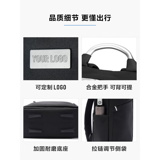 乐上（LEXON）电脑包双肩包男女商务背包大容量通勤包15寸轻便书包 黑色15英寸单层