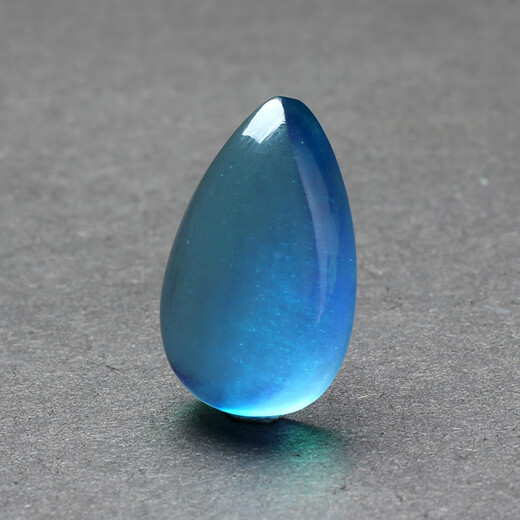 
Youshu Natural Blue Crystal Aquamarine Water Drop Egg Pendant 925 Sterling Silver Clampsbon Necklace Pendant Eight Characters Five Elements Water Number #682