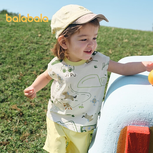Balabala baby vest baby top boy and girl summer 2025 sweet and fashionable cotton comfortable and cute 209225122201