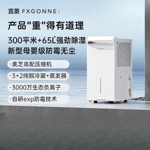 宫菱家用除湿机promax地下室别墅抽湿机除湿工业净化一体HXM572SN2677