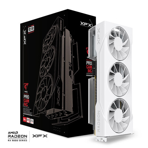 XFX AMD RADEON RX 9070 Snow Wolf 16GB White New E-Sports Game Design Intelligent Learning Desktop Computer Independent Graphics Card