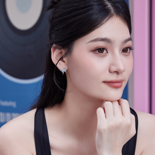 Saturday Fortune (ZLF) S925 silver earrings for women, foggy little butterfly temperament niche earrings for girlfriend, a pair of earrings