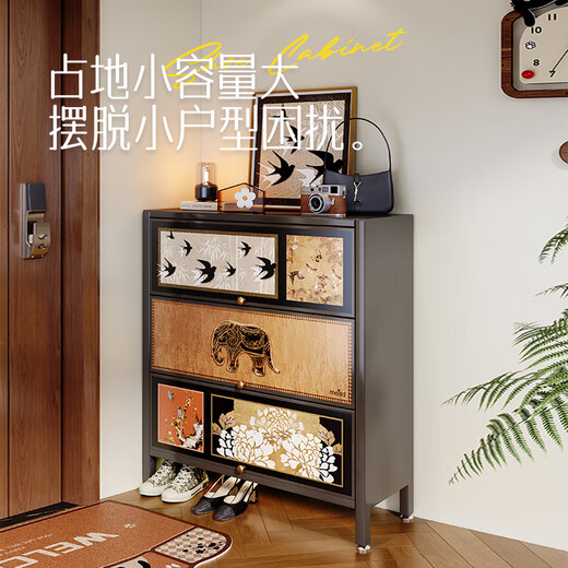 Mercertas mittelalterlicher Schuhschrank aus Edelstahl mit Wandlager und Aufbewahrung 2-in-1-mehrschichtiger Haushaltstür Eingang Eingangseingangshalle Yaotai Jade Box 5 Tür 11 Stock 1000x1695x350mm