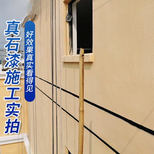 XMSJ真石漆外墙漆石头漆水包砂仿大理石漆别墅自建房民宿彩色喷砂 G-6624猪肝红(满5桶喷枪) 12-14平米套装(底漆+真石漆+面