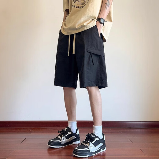Jeanswest Workwear Shorts Herren Sommer 2025 Neue Ice Seide coole lässige glasende Hosen Herren-Trendy-vielseitige Fünf-Punkte-Hosen DK701 Grüne Größe (110 ~ 130jin [Jin gleich 0,5 kg] tragbar))