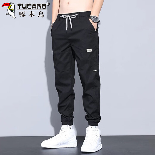 Pantalones de pájaros carpinteros (Tucano) Pantalones casuales de hombres Pantalones de primavera y verano Pantalones de seda de hielo Pantalones transpirables Harun Working Men's Light Green 32