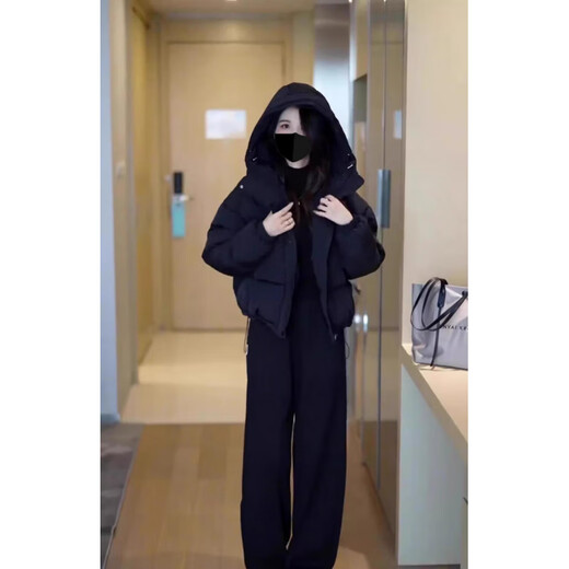 Paige Shark 2025 new style this year popular small red short fashion thickened cotton jacket for women autumn and winter trendy brand burgundy M recommended 100-120Jin Jin equals 0.5 kg