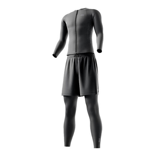 Li Ning (LI-NING) swimsuit men's jellyfish suit long-sleeved quick-drying top two-in-one anti-embarrassment surfing trousers beach wear swimming equipment black top + trousers XL height 175-180 weight 65-75kg