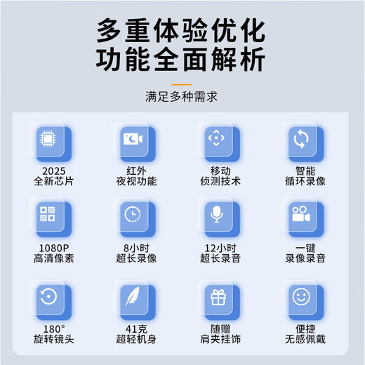 Law enforcement recorder portable high-definition video recording infrared night vision portable riding micro evidence collection equipment 1080P 128G