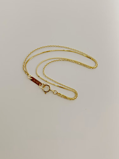 Jinzhu HETAO fashionable and smart double-layer chain box cross chain full 18k gold bracelet plain gold non-fading AU750 about 15.5cm/1.1g