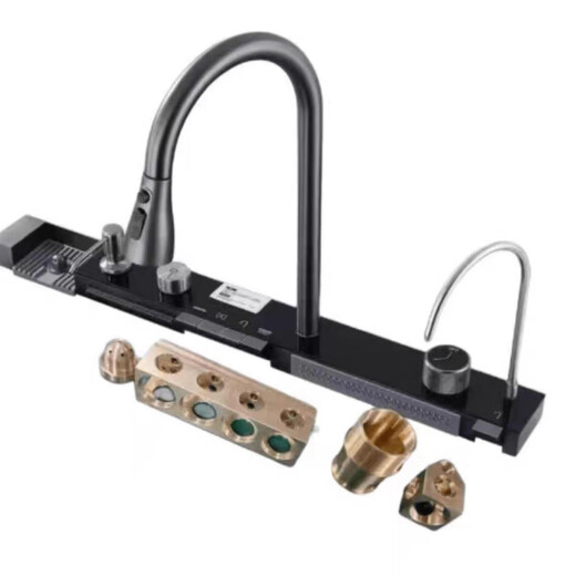 Jomoo all-copper waterway customized version of high-quality one-to-one configuration Whale Rainfall Waterfall pull-out hot and cold faucet 68x45