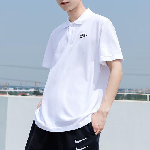 耐克（NIKE）POLO衫女短袖春季新款翻领T恤宽松五分袖纯棉透气运动装 白色FN3895-100 S