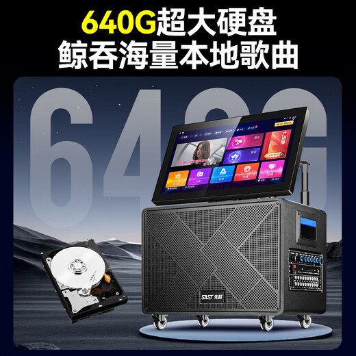 先科（SAST）家庭ktv套装音响功放视频K歌卡拉ok一体机广场舞音箱带显示屏点歌机家用k歌蓝牙户外音响SW-867