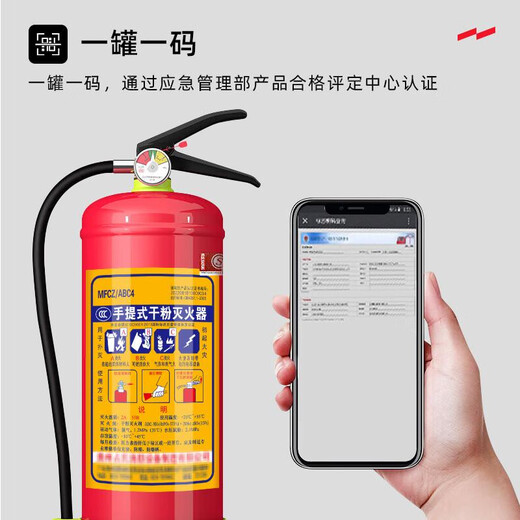 海啸TSUNAMI手提式干粉灭火器4公斤商铺用家用车载工厂12358kg箱套装消防器材 1kg 干粉 1kg灭火器车用 新