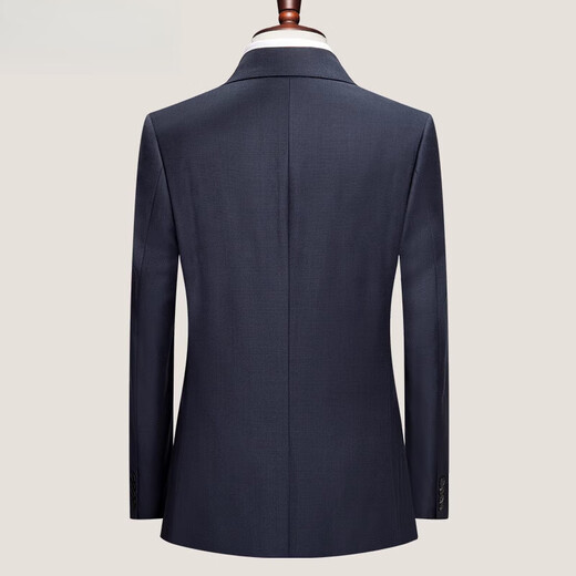 JIARMAY High Luxury Pure Wool Suit Men's Suit Business Formal Wedding Banquet Plaid Back Slit Suit Men's Blue Gray Plaid S 165/88B Pants Remarks Size