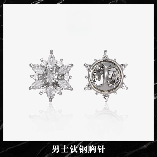 Shijun (SHIJUN) 2025 new brooch, high-end men's suit, light luxury design, niche crystal zirconium crystal zircon hexagram brooch