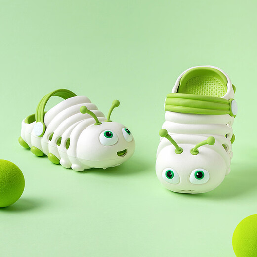Deer Mili Brand Direct Supply Deer Mili DC110 Caterpillar Beach Shoes Children's Crocs Slippers Apple Green 14.5 cm Inner Length Recommended Foot Length 14cm 150